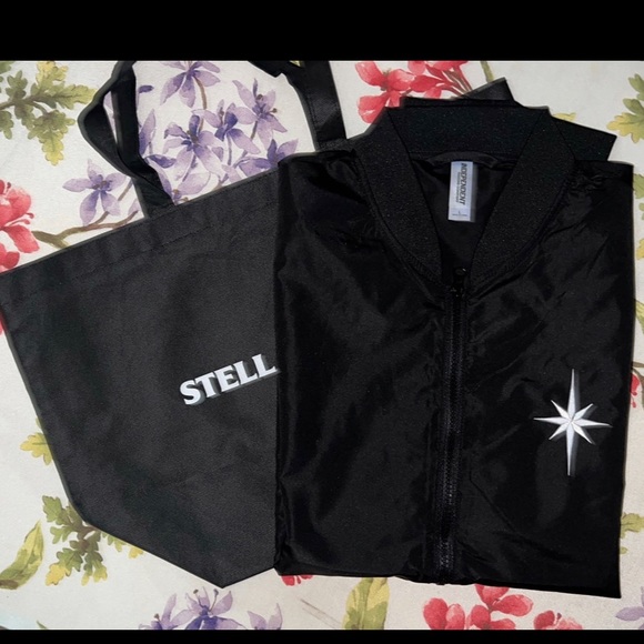 New! Black bomber jacket men’s L lightweight full zip - Picture 10 of 16